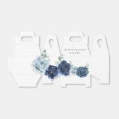 Dusty Blue Slate Navy Floral Botanical Geschenkschachtel (Ungefaltet)