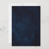 Dusty Blue Slate Navy Floral Botanical Wedding Inv Einladung (Rückseite)