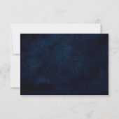 Dusty Blue Slate Navy Floral Botanical Wedding RSV RSVP Karte (Rückseite)