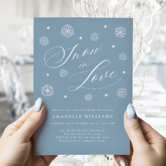Dusty Blue Snow in Liebe Bridal Dusche Einladung
