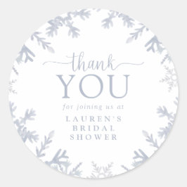 Dusty Blue Snowflake Brautparty Vielen Dank Runder Aufkleber
