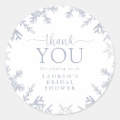 Dusty Blue Snowflake Brautparty Vielen Dank Runder Aufkleber (Vorderseite)