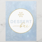 Dusty Blue Snowflake Dessert Bar Sign (Vorderseite)