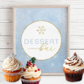 Dusty Blue Snowflake Dessert Bar Sign