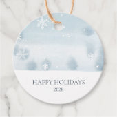 Dusty Blue Snowflake Geschenkanhänger (Vorderseite)