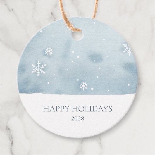 Dusty Blue Snowflake Geschenkanhänger (Vorderseite)