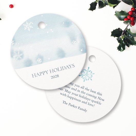 Dusty Blue Snowflake Geschenkanhänger