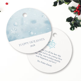 Dusty Blue Snowflake Geschenkanhänger