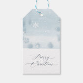 Dusty Blue Snowflake Gift Tag Geschenkanhänger (Vorderseite)