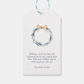 Dusty Blue Snowflake Gift Tag Geschenkanhänger (Rückseite)