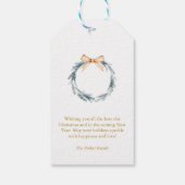 Dusty Blue Snowflake Gift Tag Geschenkanhänger (Rückseite)