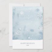 Dusty Blue Snowflake Holiday Card Einladung (Vorderseite)