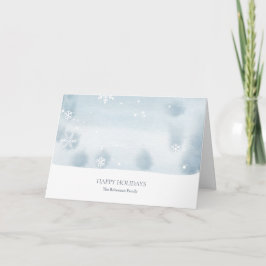 Dusty Blue Snowflake Holiday Card Einladung