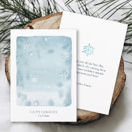 Dusty Blue Snowflake Holiday Card Einladung