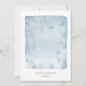 Dusty Blue Snowflake Holiday Card Einladung (Vorderseite)