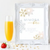 Dusty Blue Snowflake Mimosa Bar Sign
