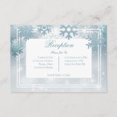 Dusty Blue Snowflake Moderner Empfang Begleitkarte (Vorderseite)