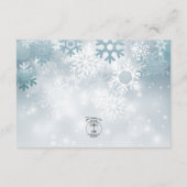 Dusty Blue Snowflake Moderner Empfang Begleitkarte (Rückseite)