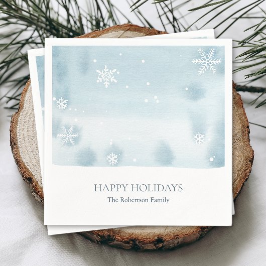 Dusty Blue Snowflake Paper Napkin Serviette