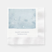 Dusty Blue Snowflake Paper Napkin Serviette (Vorderseite)