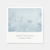 Dusty Blue Snowflake Paper Napkin Serviette (Vorderseite)
