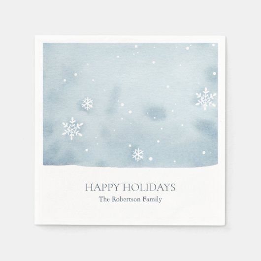Dusty Blue Snowflake Paper Napkin Serviette (Vorderseite)
