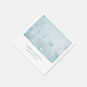 Dusty Blue Snowflake Paper Napkin Serviette (Ecke)