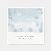 Dusty Blue Snowflake Paper Napkin Serviette (Vorderseite)