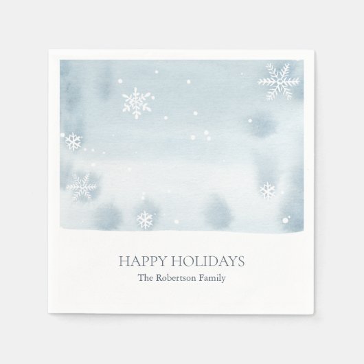 Dusty Blue Snowflake Paper Napkin Serviette (Vorderseite)