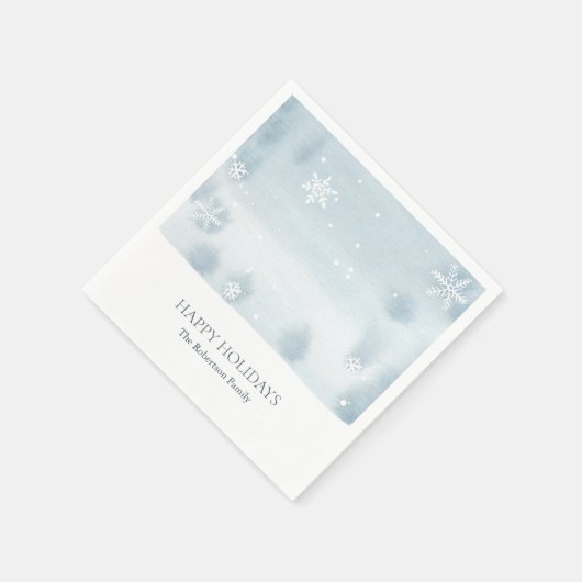 Dusty Blue Snowflake Paper Napkin Serviette (Ecke)