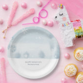 Dusty Blue Snowflake Pappteller (Party)