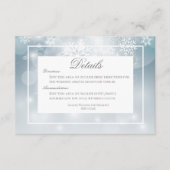 Dusty Blue Snowflake Sky Moderne Details Hochzeit Begleitkarte (Vorderseite)