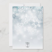 Dusty Blue Snowflake Sky Moderne Hochzeitseinladun Einladung (Rückseite)