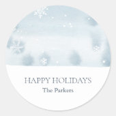 Dusty Blue Snowflake Sticker (Vorderseite)