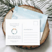 Dusty Blue Snowflake Weihnachtskarte Einladungspostkarte