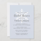 Dusty Blue Snowflake Winter Brautparty Einladung (Vorderseite)