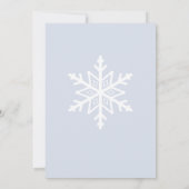 Dusty Blue Snowflake Winter Brautparty Einladung (Rückseite)
