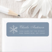 Dusty Blue Snowflake Winter Holidays Faux Silver (Insitu)