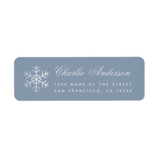 Dusty Blue Snowflake Winter Holidays Faux Silver (Vorne)