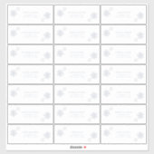 Dusty Blue Snowflake Winter Modern Guest Address Aufkleber (Blatt)