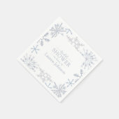 Dusty Blue Snowflake Winter Modernes Brautparty Serviette (Ecke)