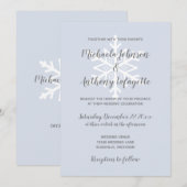 Dusty Blue Snowflake Winter Wedding Einladung (Vorne/Hinten)