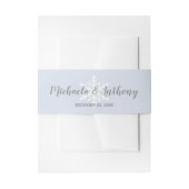Dusty Blue Snowflake Winter Wedding Einladungsbanderole (Vorderseite Beispiel)