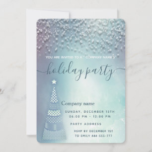 Dusty Blue Snowholiday Party Firmeneinladung Einladung