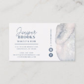 Dusty Blue Social Media Einfache Glitzer Wasserfar Visitenkarte (Rückseite)