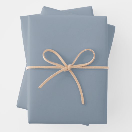 Dusty Blue Solid Color Geschenkpapier Set (Beispiel)