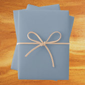Dusty Blue Solid Color Geschenkpapier Set