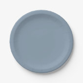 Dusty Blue Solid Color Pappteller (Vorderseite)