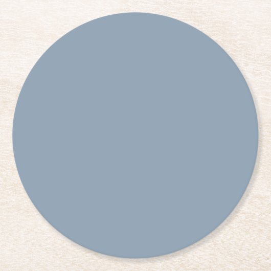 Dusty Blue Solid Color Runder Pappuntersetzer (Vorderseite)