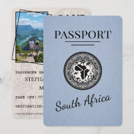 Dusty Blue South Africa Passport Save The Date